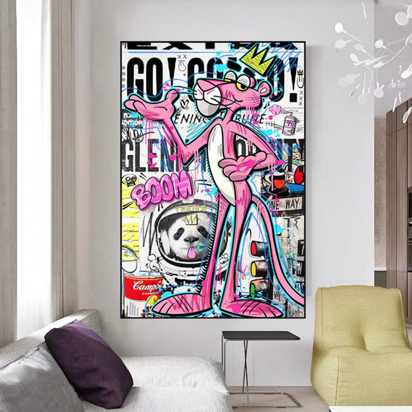 Pink Panther Extra Go Canvas Wall Art-Wall Posters
