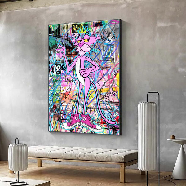 Pink Panther One Love Art - Fashionable Canvas Wall Art-Wall Posters