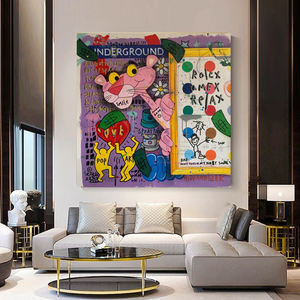 Pink Panther Relax Canvas Wall Art-Wall Posters