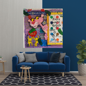 Pink Panther Relax Canvas Wall Art-Wall Posters
