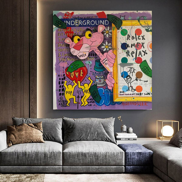 Pink Panther Relax Canvas Wall Art-Wall Posters