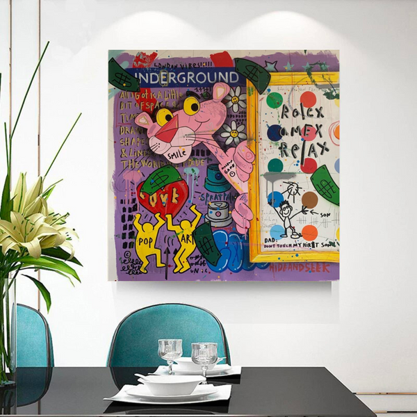 Pink Panther Relax Canvas Wall Art-Wall Posters