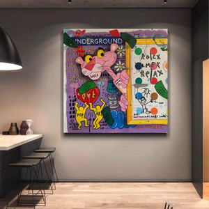 Pink Panther Relax Canvas Wall Art-Wall Posters