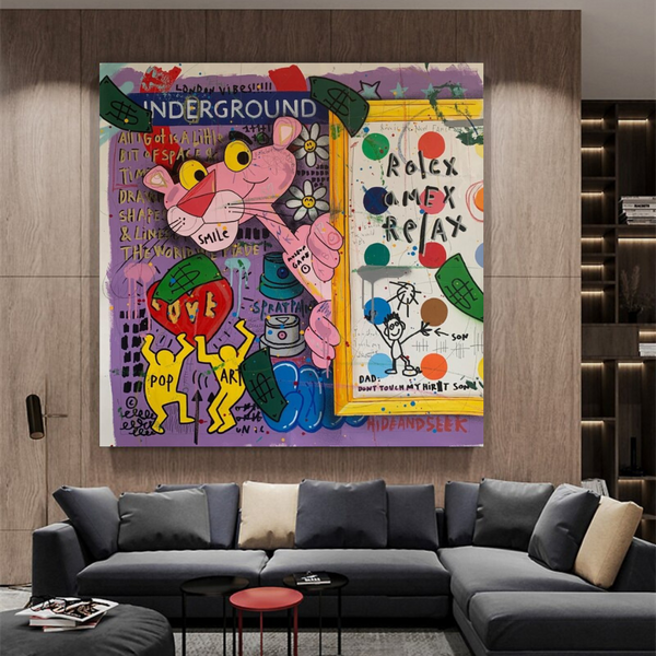 Pink Panther Relax Canvas Wall Art-Wall Posters
