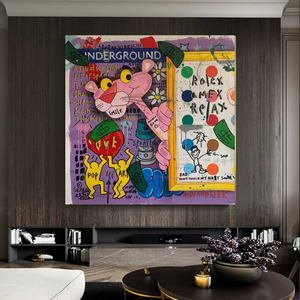 Pink Panther Relax Canvas Wall Art-Wall Posters