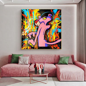 Pink Panther Wall Art: Unique Smoking Decor-Wall Posters