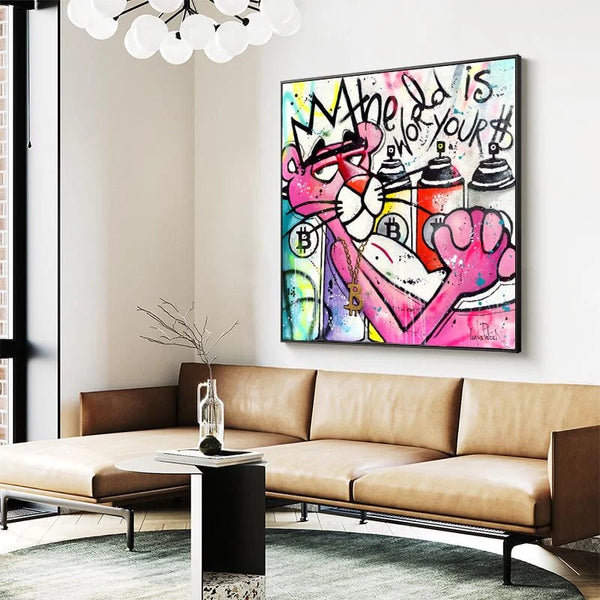 Pink Panther World is Yours Canvas Wall Art-Wall Posters