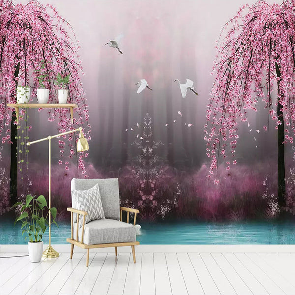Pink Trees Wallpaper - Perfect Wallpaper for Your Space-Trees Wallpaper