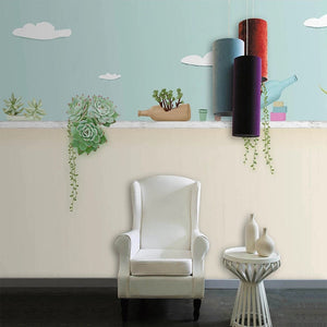 Plants Pots on Wall Nursery Wallpaper - Perfect Décor-Flower & Leaf Wallpaper