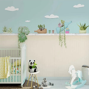 Plants Pots on Wall Nursery Wallpaper - Perfect Décor-Flower & Leaf Wallpaper