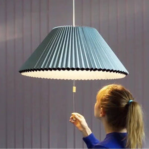 Pleated Fabric Pendant Umbrella Hanging Light-Pendant Lights