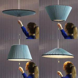 Pleated Fabric Pendant Umbrella Hanging Light-Pendant Lights