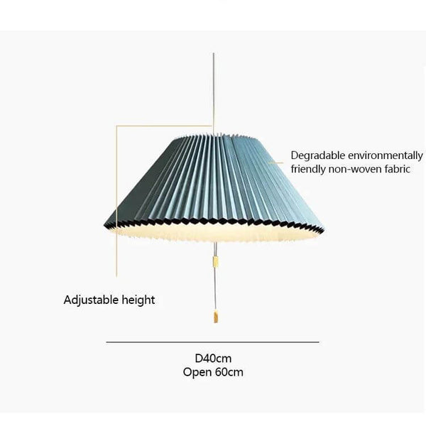 Pleated Fabric Pendant Umbrella Hanging Light-Pendant Lights