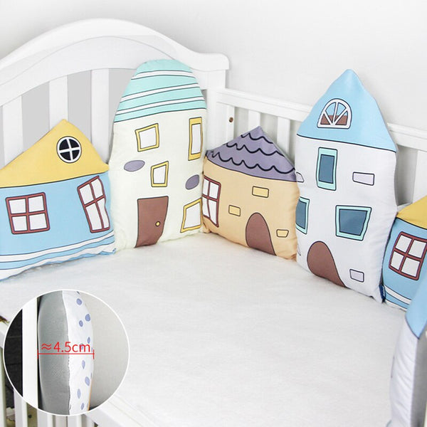 Plush Baby Bed Bumper Boys House Theme-Crib Bumper