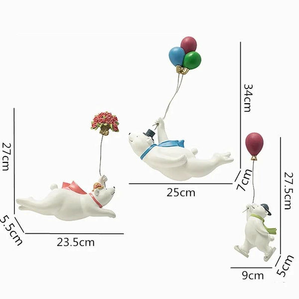 Polar Bear Clouds Wall Hanging Decor for Kids Nursery-Kids Room Nursery Wall Hanging