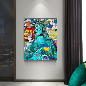 Pop Graffiti Art Statue Of Liberty Canvas Wall Art-Wall Posters