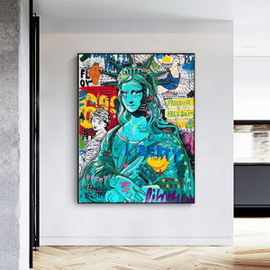 Pop Graffiti Art Statue Of Liberty Canvas Wall Art-Wall Posters