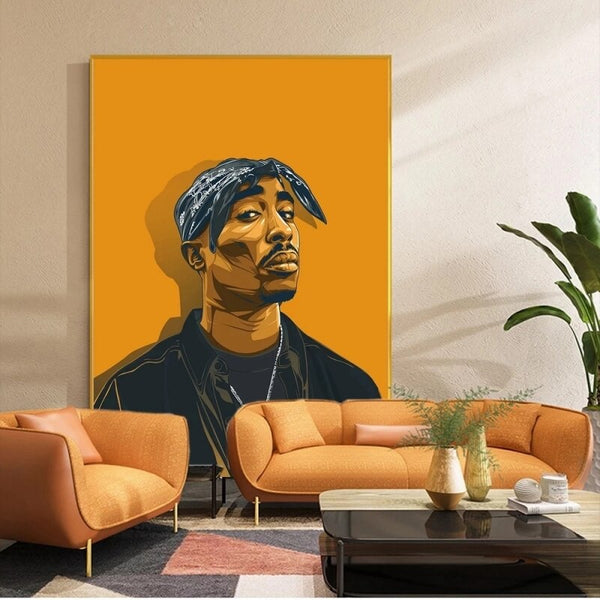 Portrait of 2PAC Canvas Wall Art-Wall Posters
