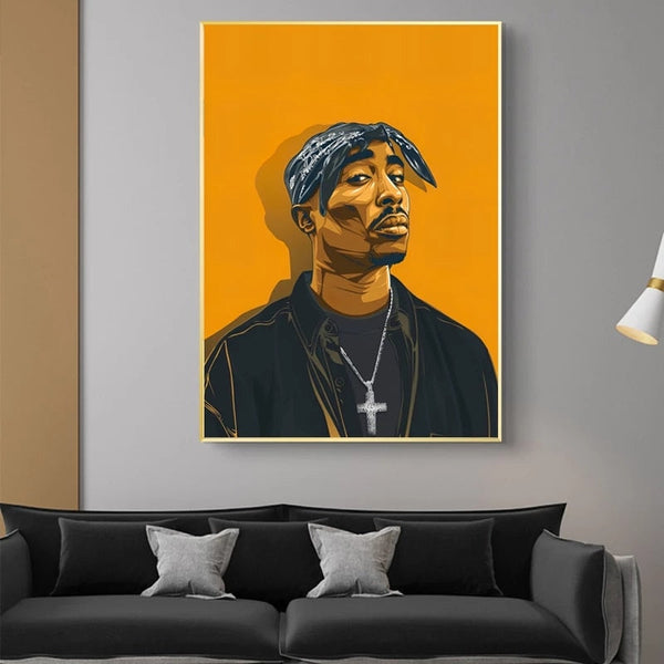 Portrait of 2PAC Canvas Wall Art-Wall Posters