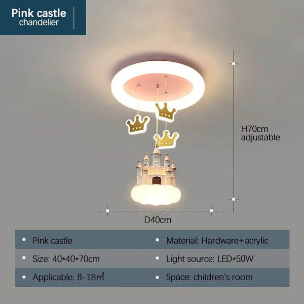 Princess Castle Crown Ceiling Light-Kids Room Nursery Lighting