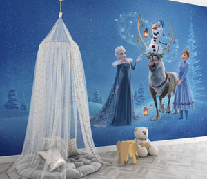 Princess Elsa & Team Girls Room Wallpaper-Kids Room Wallpaper