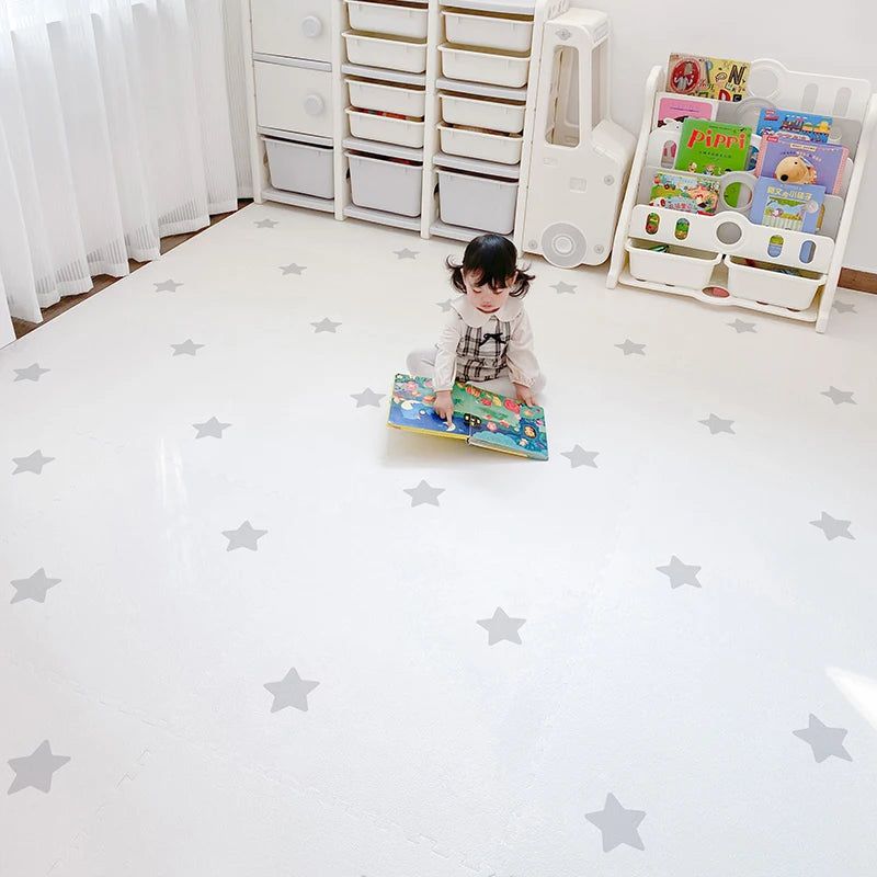 Puzzle Play Mat Tiles – Grey Stars Boho Theme-Toddler Play Mats