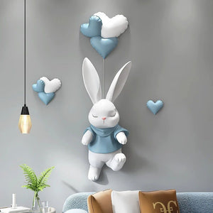Rabbit Bunny Wall Hanging Decor for Kids Room Nursery-