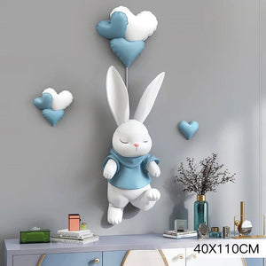 Rabbit Bunny Wall Hanging Decor for Kids Room Nursery-