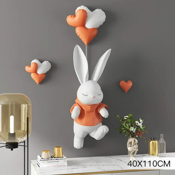 Rabbit Bunny Wall Hanging Decor for Kids Room Nursery-