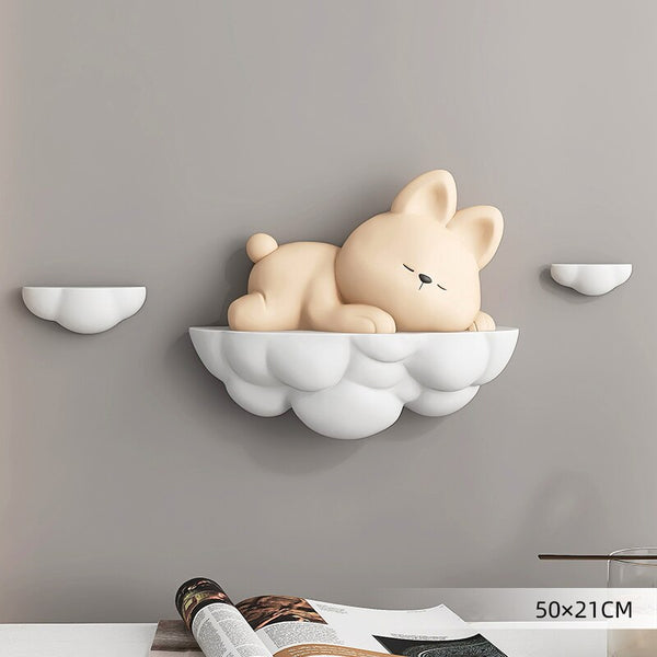 Rabbit on Clouds Three-dimensional Wall Decor for Kids Room-Kids Room Nursery Wall Hanging