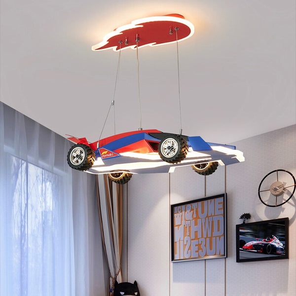 Racing Car Hanging Light - Art Deco Lighting for Kids Room-Kids Room Nursery Lighting