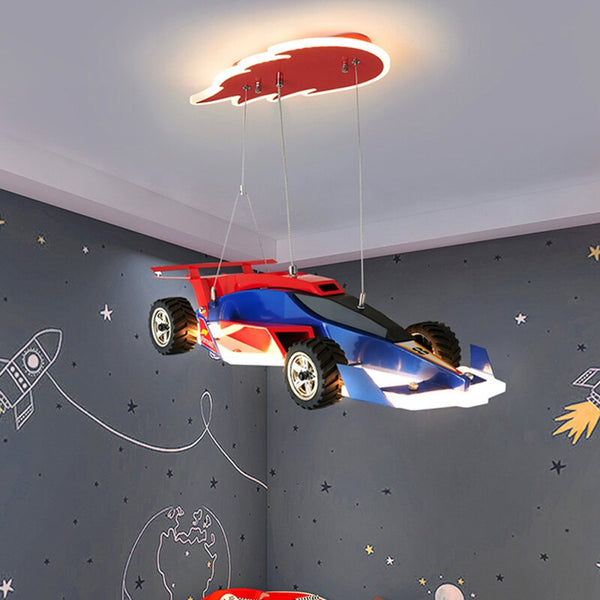 Racing Car Hanging Light - Art Deco Lighting for Kids Room-Kids Room Nursery Lighting