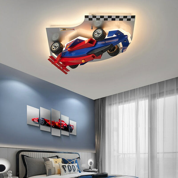 Racing Car Hanging Light - Art Deco Lighting for Kids Room-Kids Room Nursery Lighting