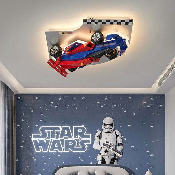 Racing Car Hanging Light - Art Deco Lighting for Kids Room-Kids Room Nursery Lighting