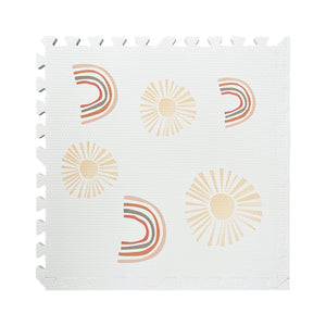 Rainbow Sun Puzzle Mat Tiles – Soft Foam Interlocking Play Mats for Baby &amp; Toddler-Toddler Play Mats