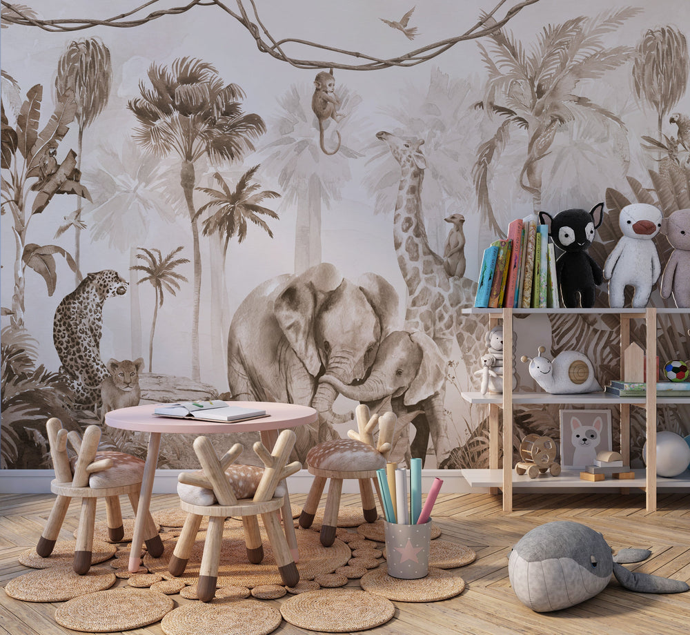Real Jungle Wallpaper Mural - Experience the Wild Ambiance-Kids Room Wallpaper