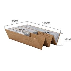 Rectanglular Wood Angel Coffee Table-Coffee Tables