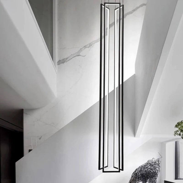 Rectangular Pendants Staircase Chandelier Lighting-Staircase Chandelier