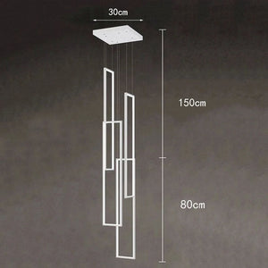 Rectangular Pendants Staircase Chandelier Lighting-Staircase Chandelier