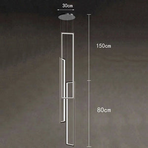 Rectangular Pendants Staircase Chandelier Lighting-Staircase Chandelier