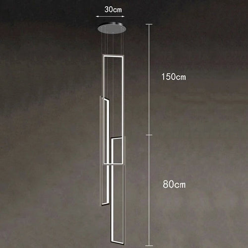 Rectangular Pendants Staircase Chandelier Lighting-Staircase Chandelier