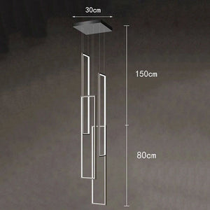 Rectangular Pendants Staircase Chandelier Lighting-Staircase Chandelier