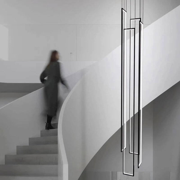 Rectangular Pendants Staircase Chandelier Lighting-Staircase Chandelier