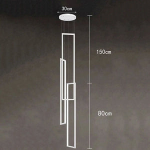 Rectangular Pendants Staircase Chandelier Lighting-Staircase Chandelier