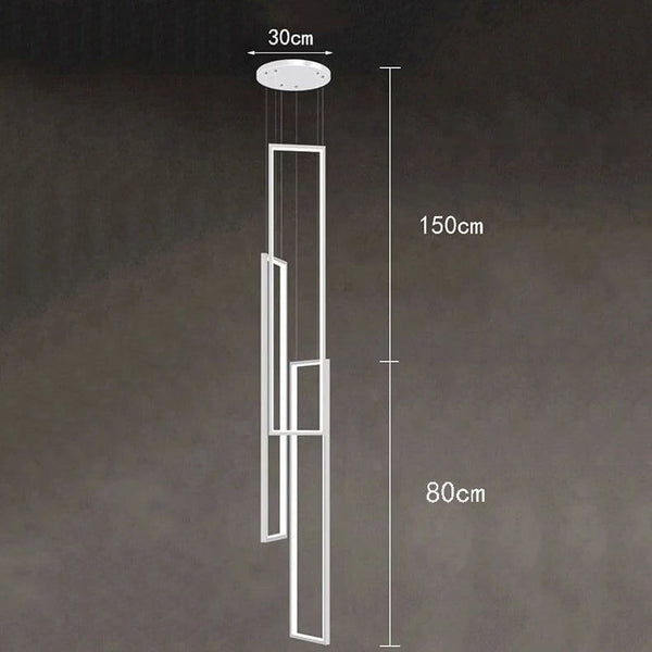 Rectangular Pendants Staircase Chandelier Lighting-Staircase Chandelier