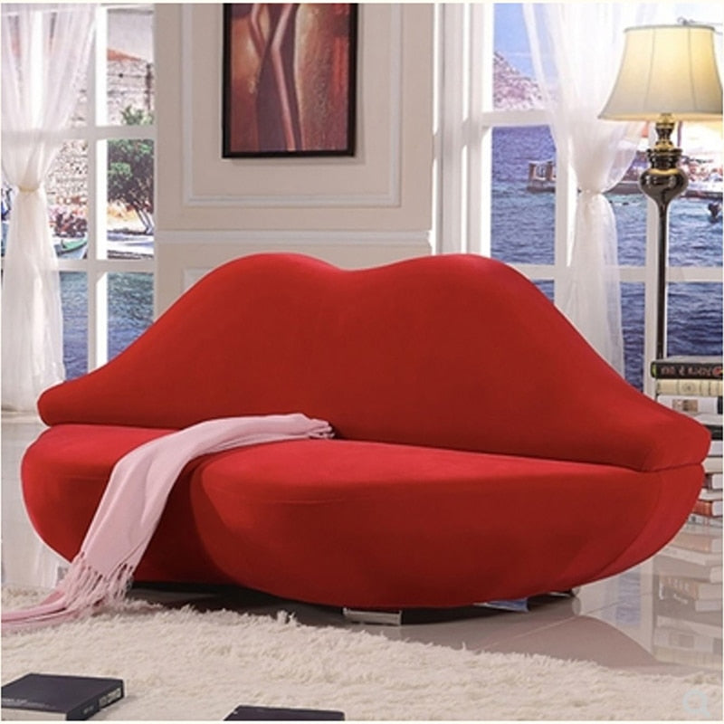 Red Lips Sofa Set – Luxury Velvet Sofa for Living Room-Sofa Set