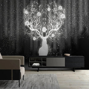 Reindeer Magic Wallpaper: Blend of Festive Charm-Flower & Leaf Wallpaper