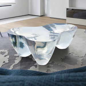 Resin Figurine Glass Coffee Table-Coffee Table