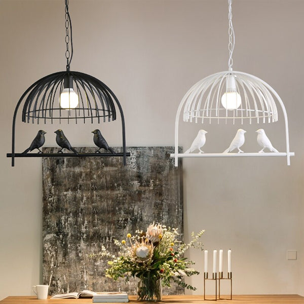 Resin Iron Bird Cage Chandelier-Pendant Lights