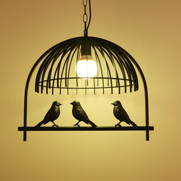 Resin Iron Bird Cage Chandelier-Pendant Lights